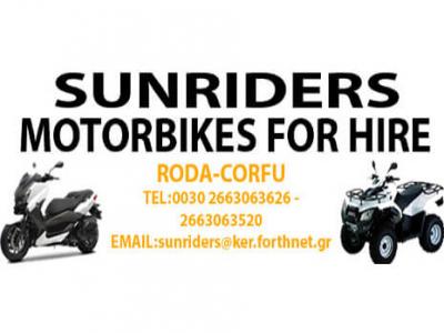 Sunriders Bike Hire - Rent/Hire Motorbikes, Scooters, Buggies, Quad Bikes, Bicycles in Roda, Corfu - HireCorfu.com